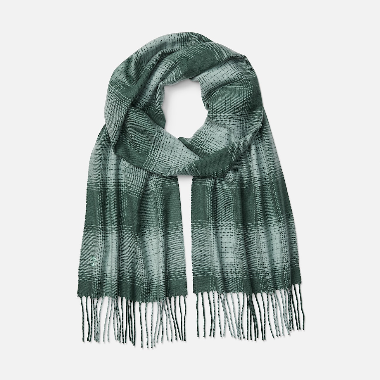 Plaid Woven Scarf in Dark Green TBL Green HERO