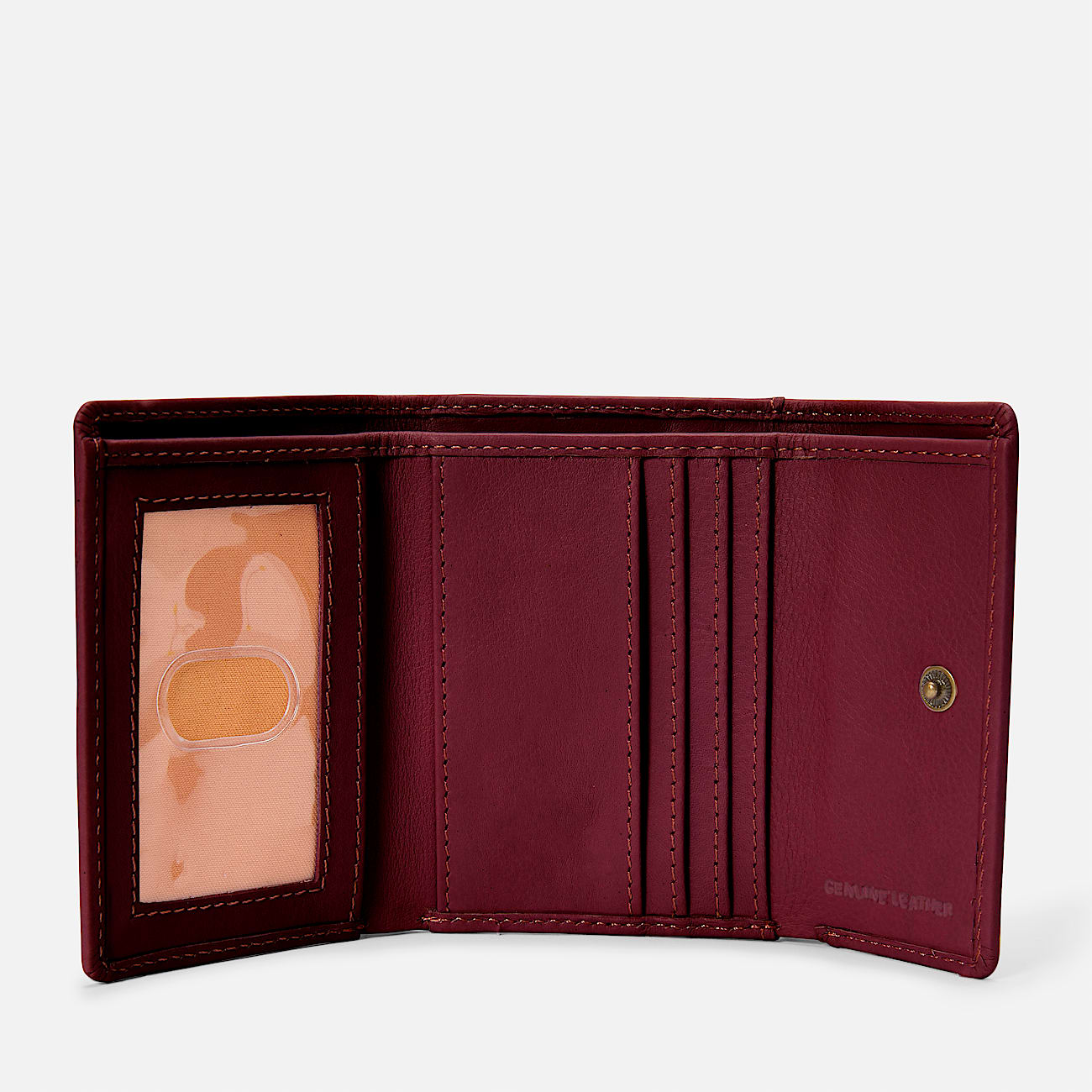 Trifold-Brieftasche mit Anhänger in Dunkelrot - 2