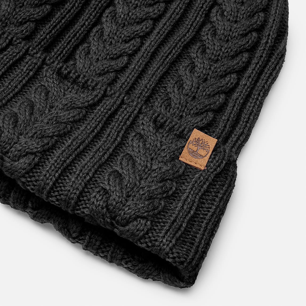 Cable Beanie for Women in Black TBL Black ALT1