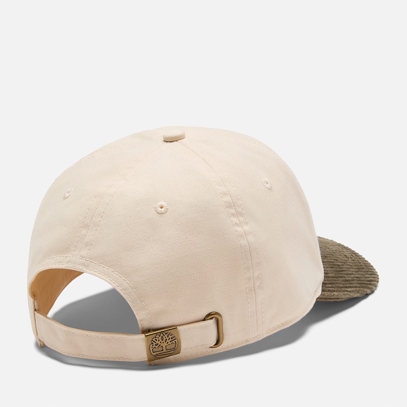 Canvas and Corduroy Baseball Cap for Men in Beige TBL Beige ALT1