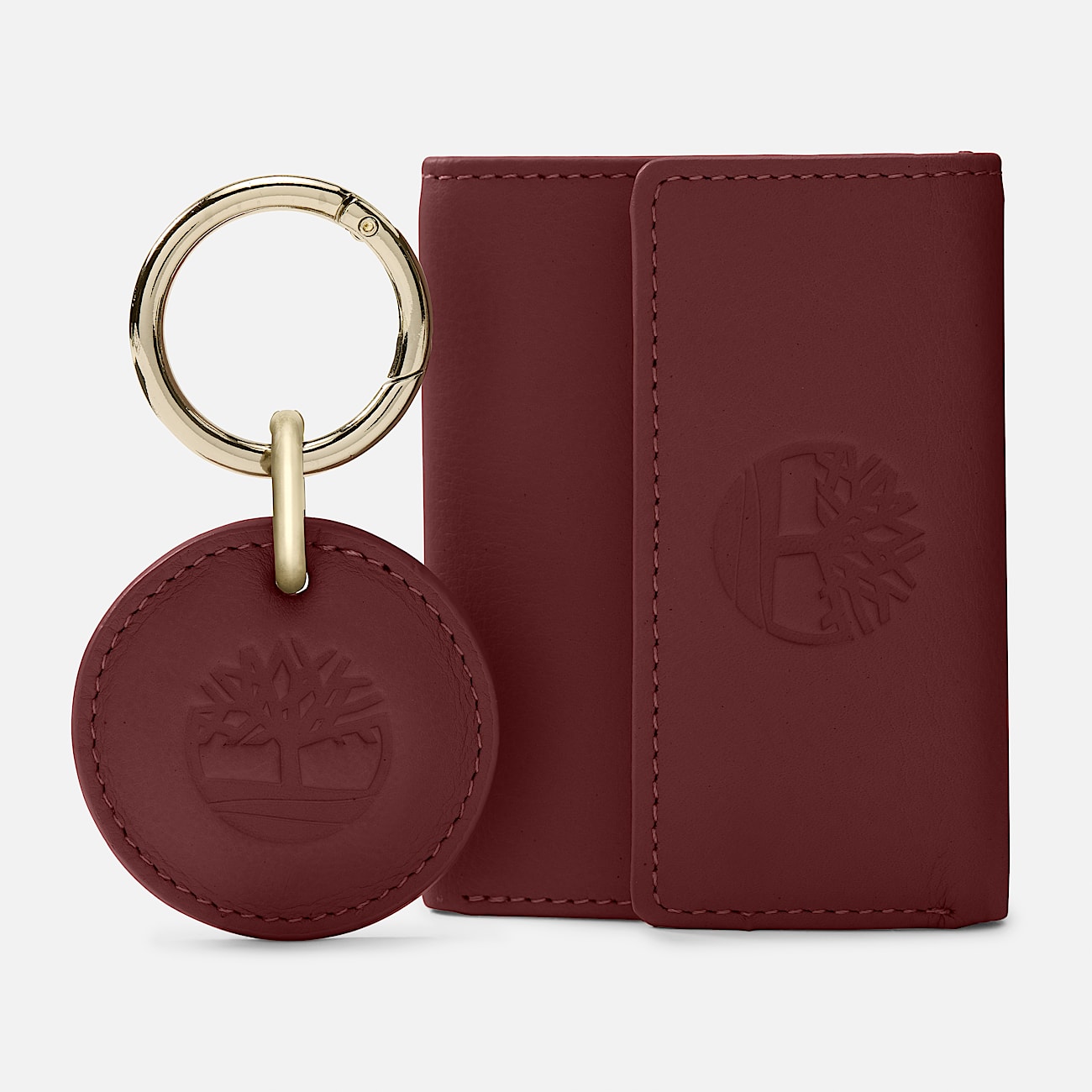 Trifold-Brieftasche mit Anhänger in Dunkelrot - 1