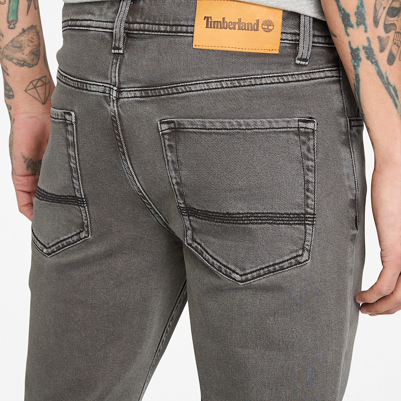 Sandown 5Pocket Washed Black Denim Trouser for Men in Dark Grey TBL Grey ALT2