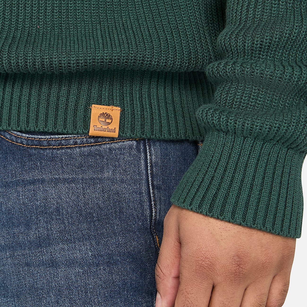 Pull texturé à col zippé Williams River pour homme en vert foncé - 3