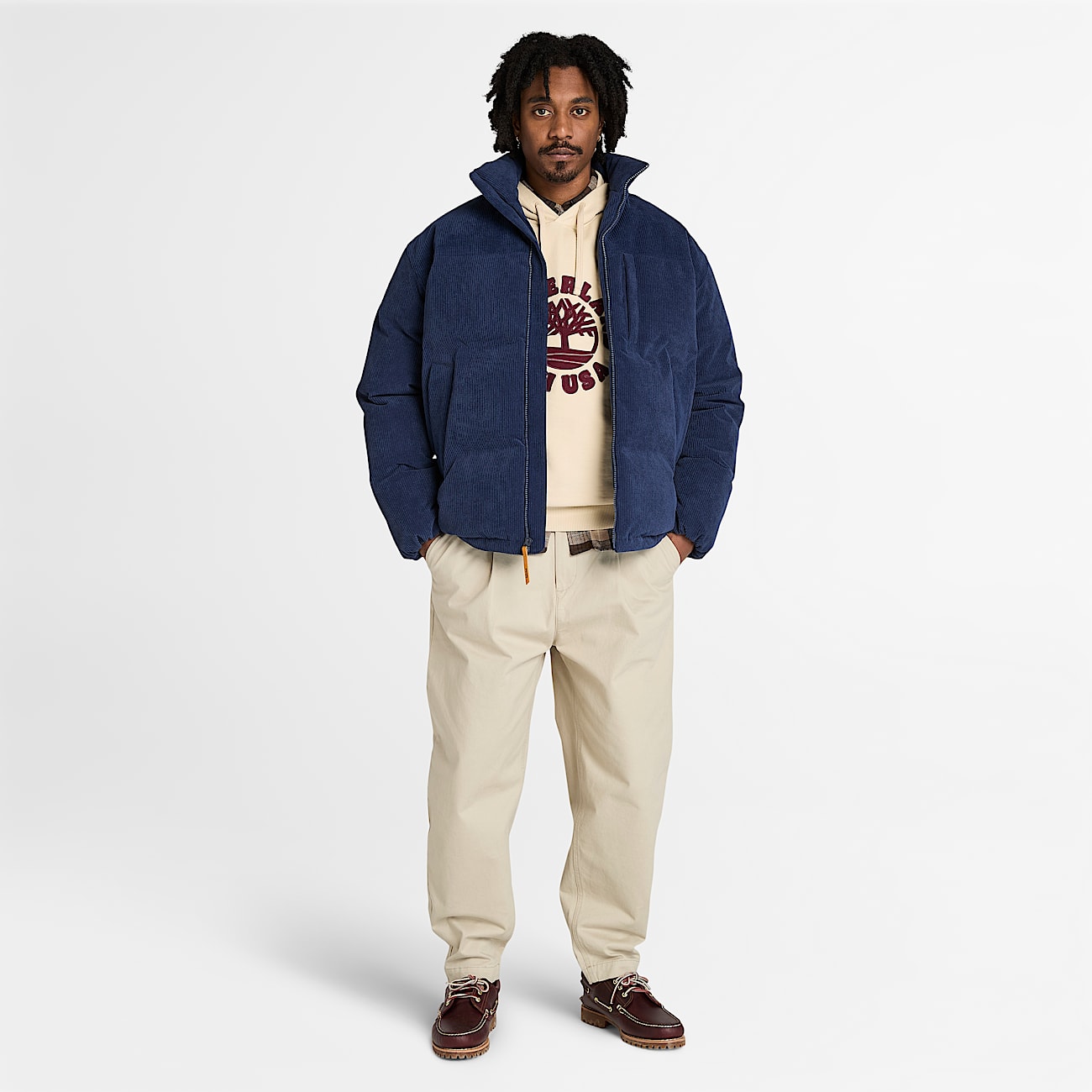 Sweat à capuche graphique Holiday pour homme en beige - 2