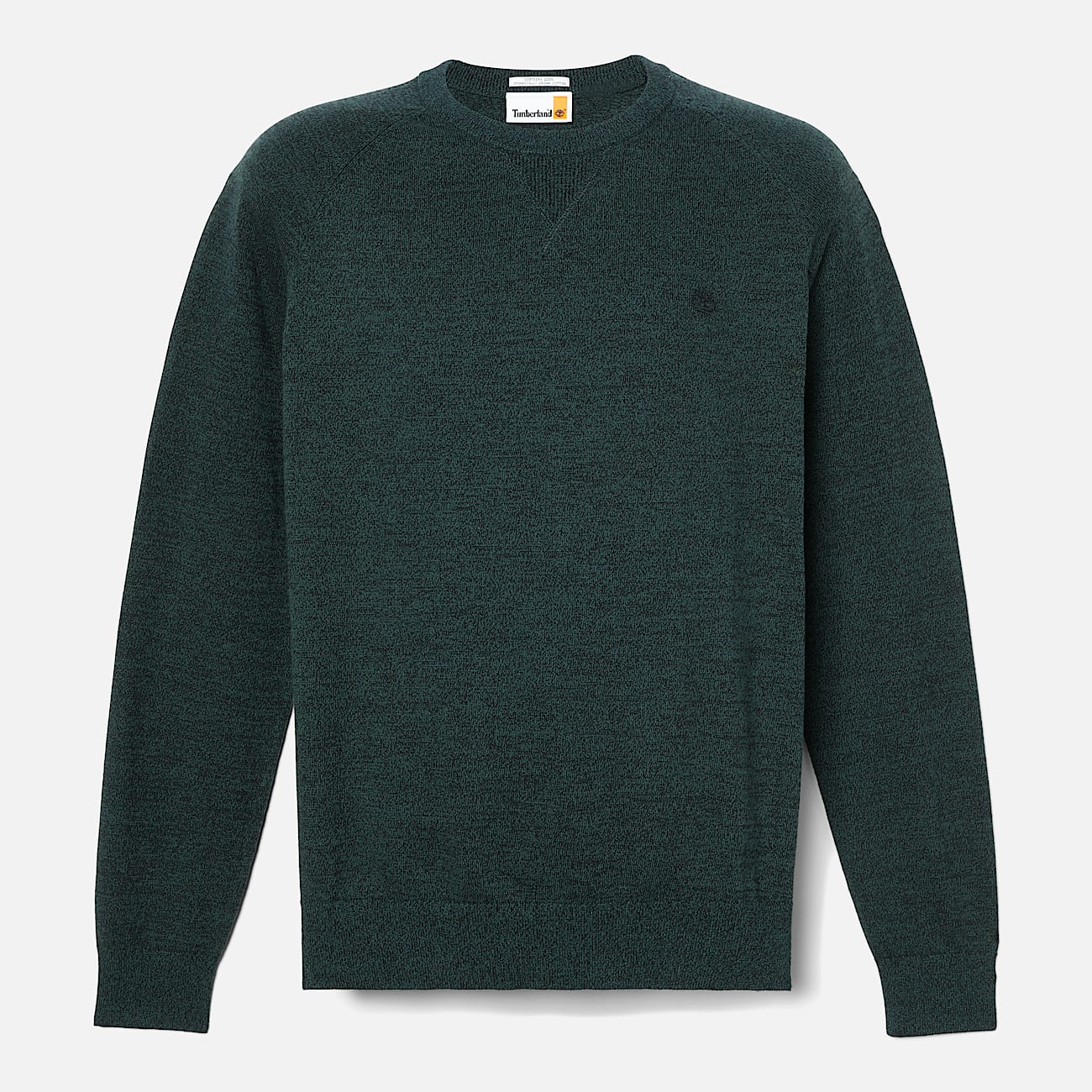 Pull en coton à col rond et manches raglan Williams River pour homme en vert foncé - 5