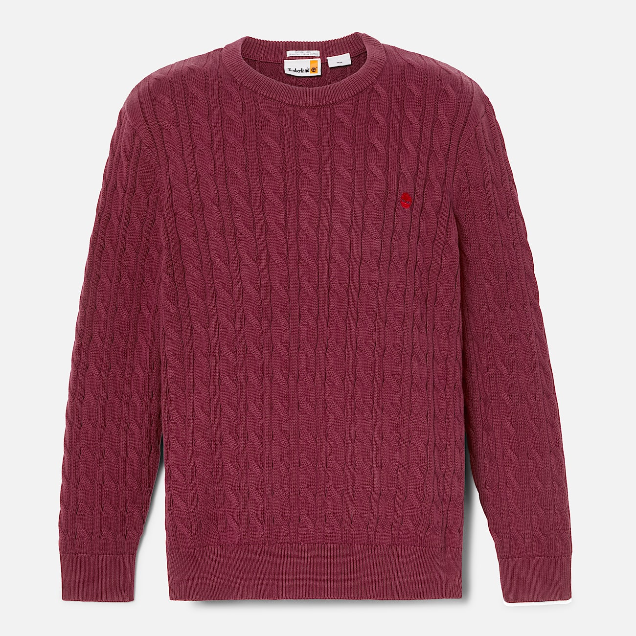 Williams River Crewneck Cableknit Jumper for Men in Burgundy TBL Burgundy ALT10