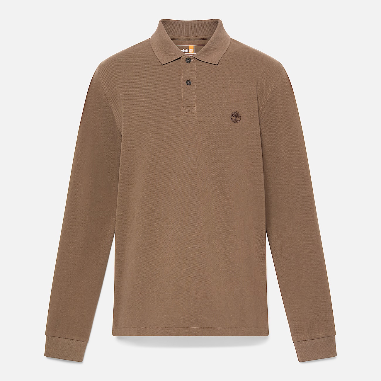 Millers River Piqué Poloshirt met lange mouwen voor heren in bruin - 5