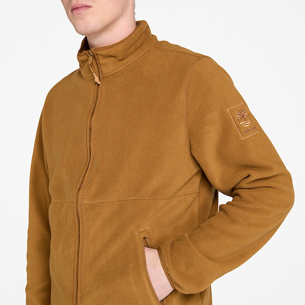 FullZip Polar Fleece for Men in Dark Yellow TBL Yellow ALT2