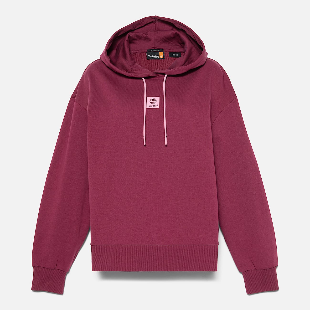 Loopback Hoodie met gelaagd logo voor dames in bordeauxrood - 5