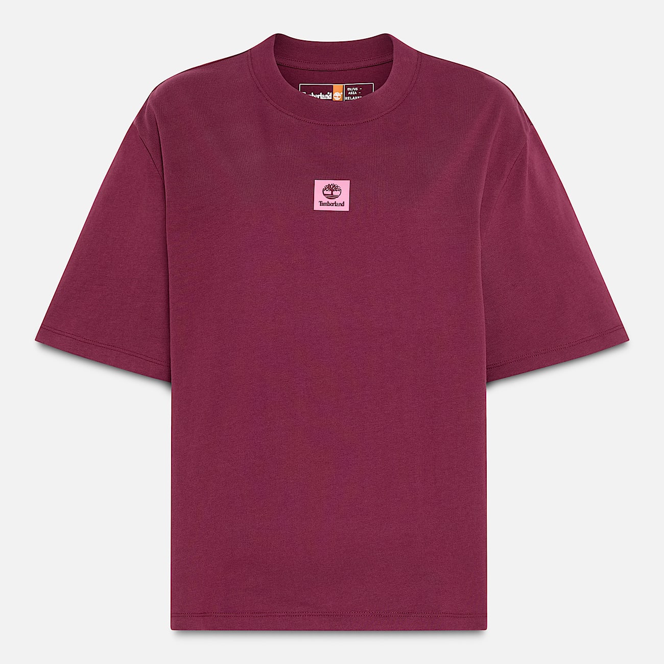 Timberland Stack Logo ShortSleeve TShirt for Women in Burgundy TBL Burgundy ALT10