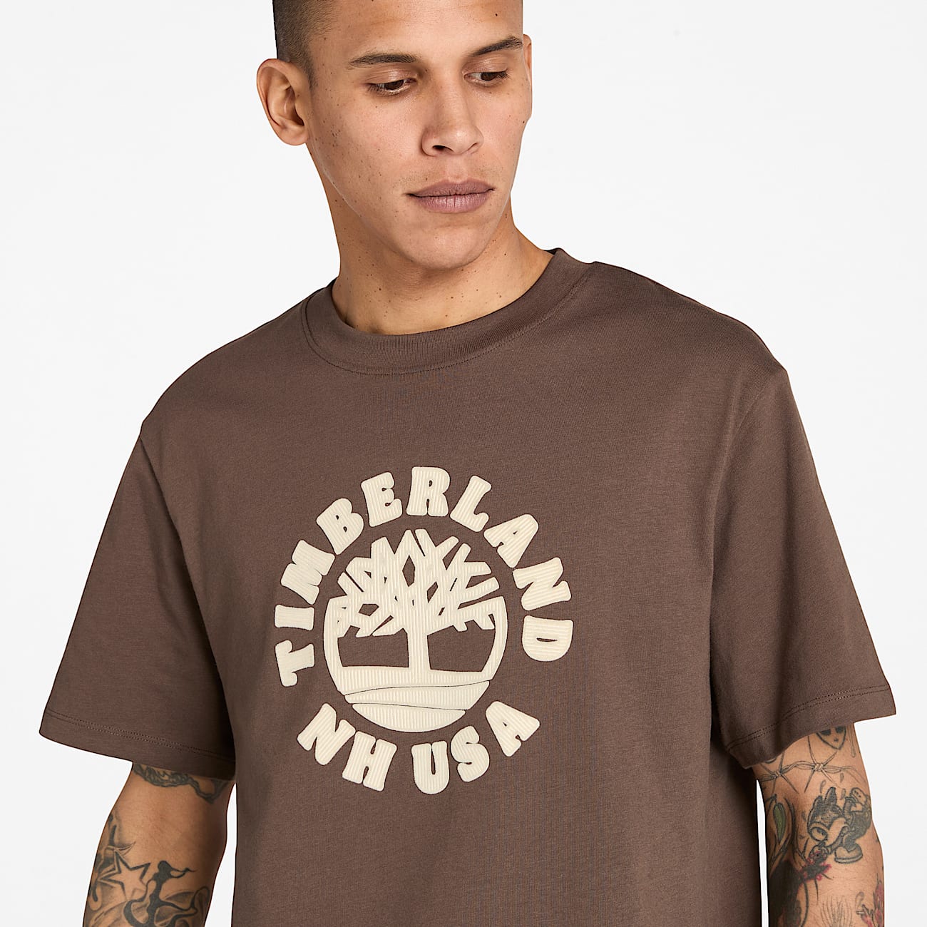 Holiday Front Graphic Short-Sleeve T-Shirt for Men in Brown - 3