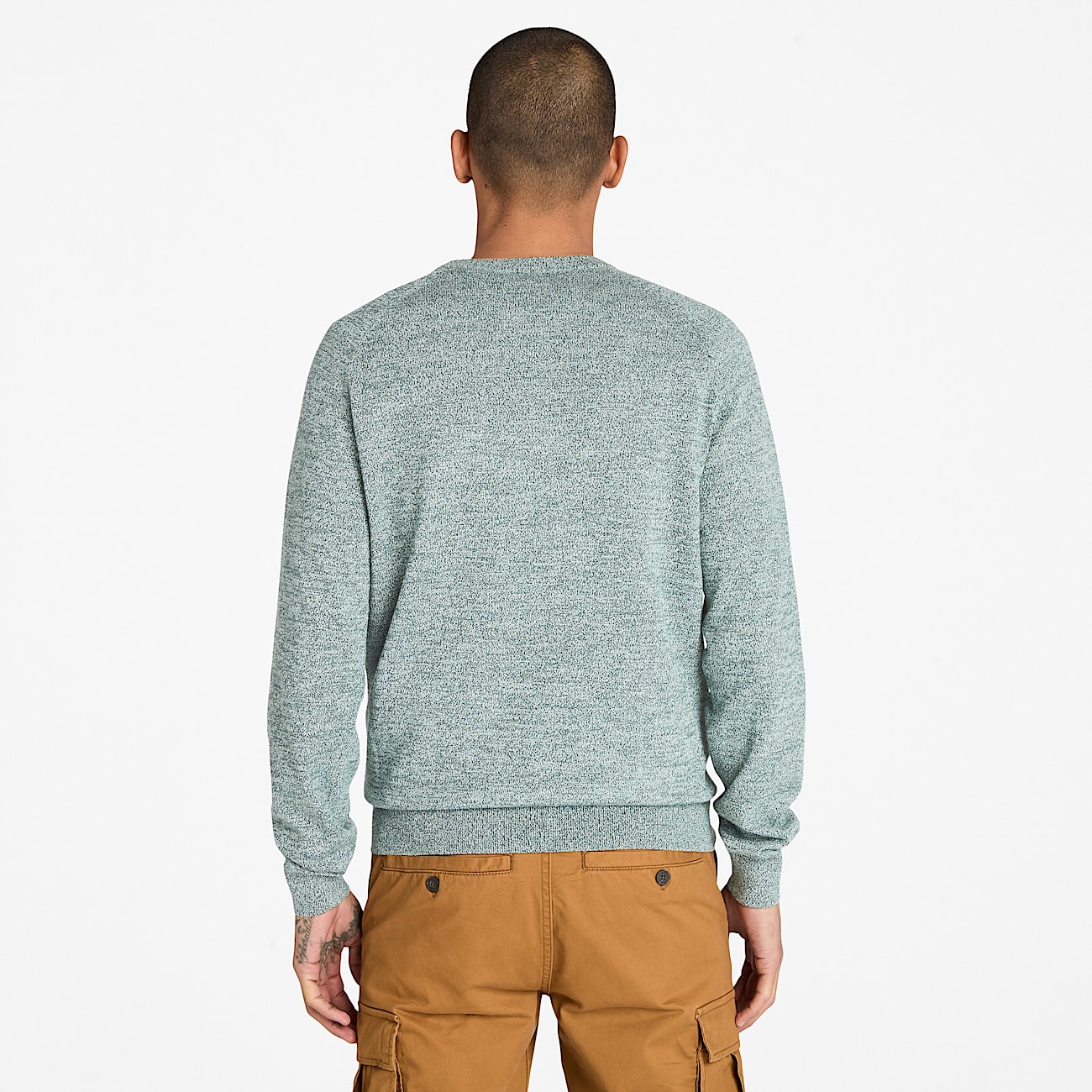 Williams River Cotton Raglan Sleeve Crewneck Jumper for Men in Grey TBL Grey ALT9