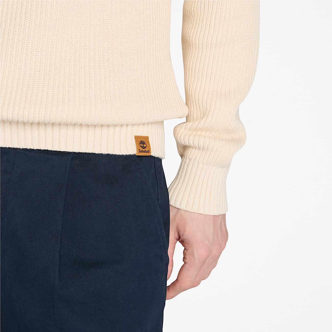 Strukturierter Williams River Pullover mit 1/4-Reißverschluss für Herren in Beige - 3