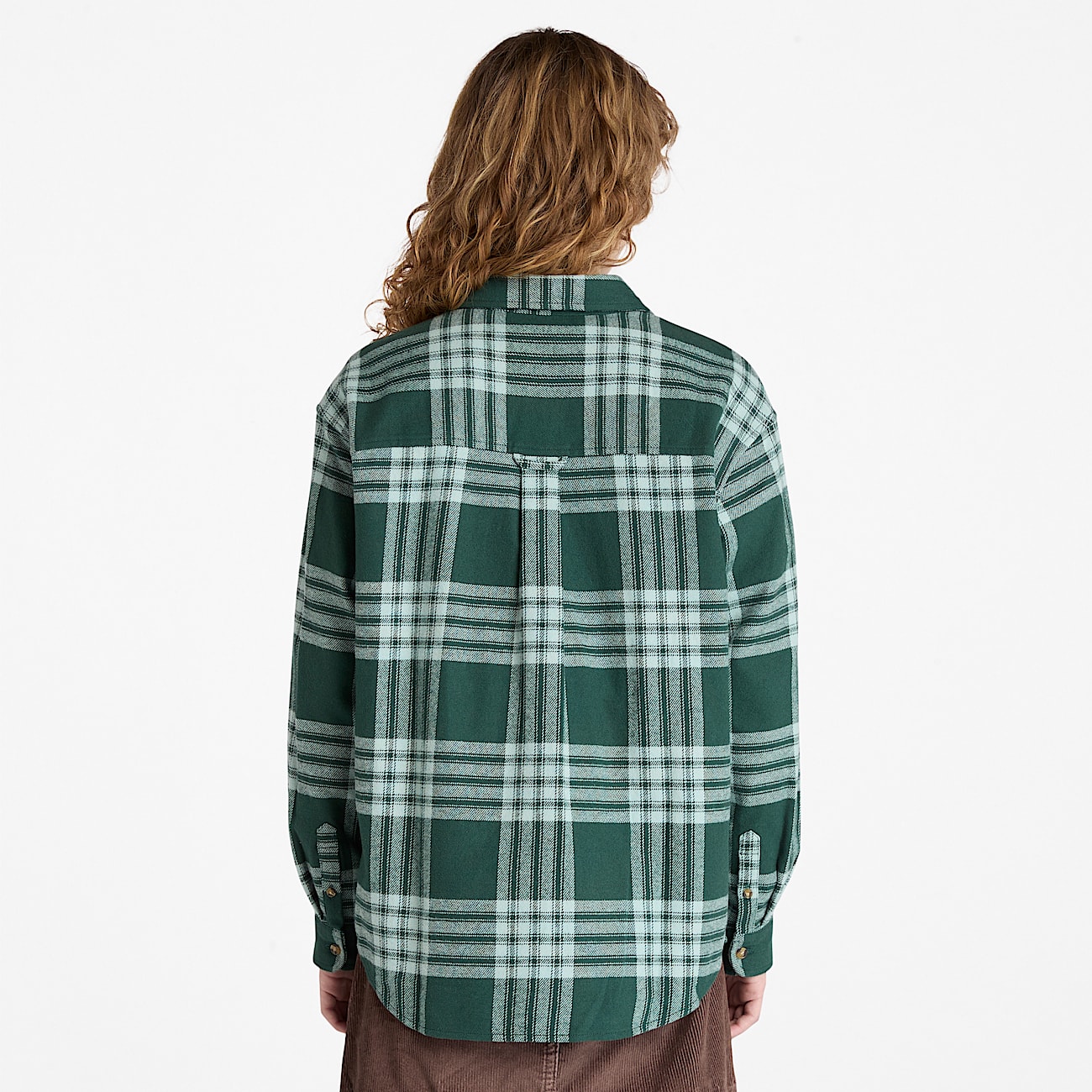 Midweight Flannel Pocket Shirt for Women in Dark Green - 4