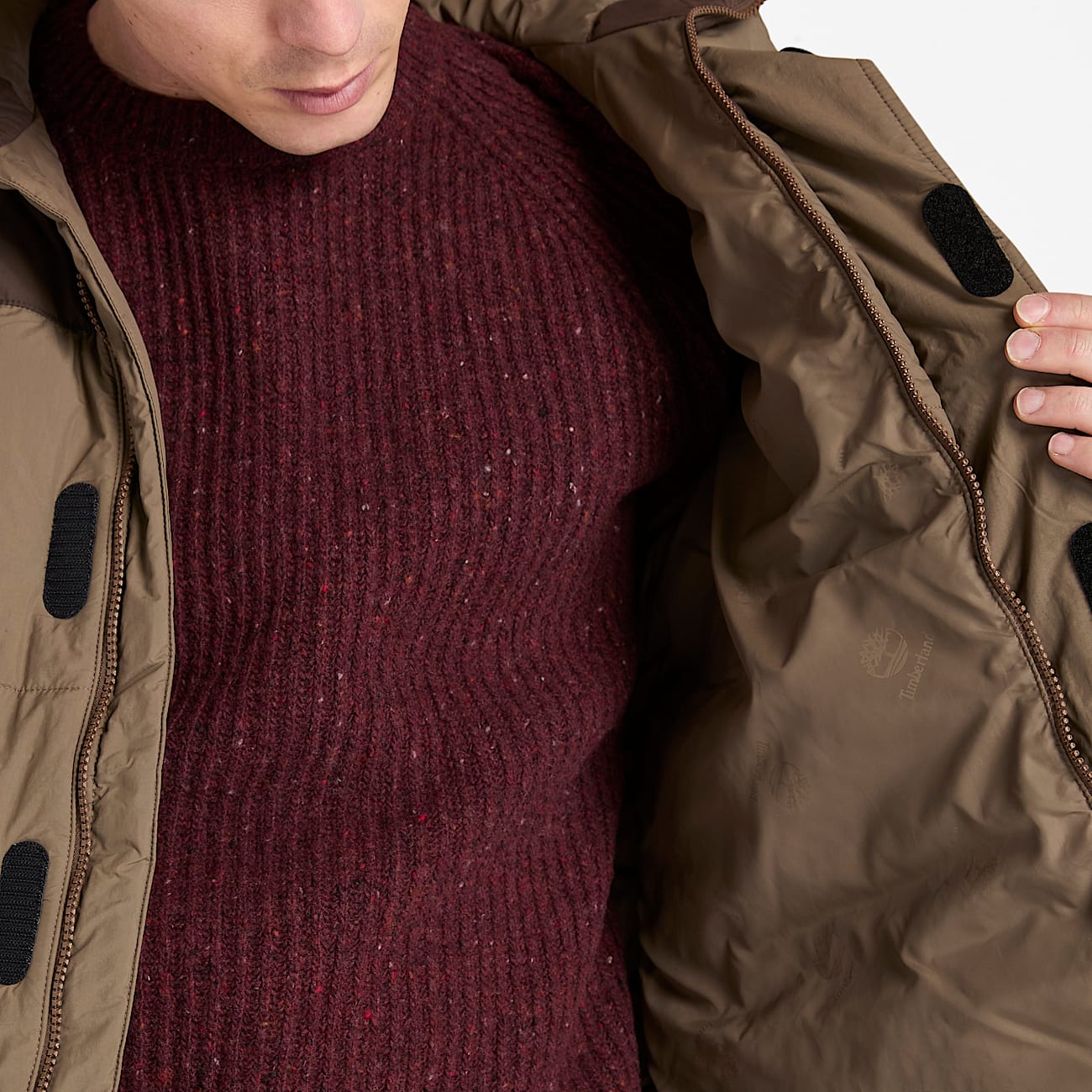 Durable Water-Repellent Puffer Jacket for Men in Brown - 3