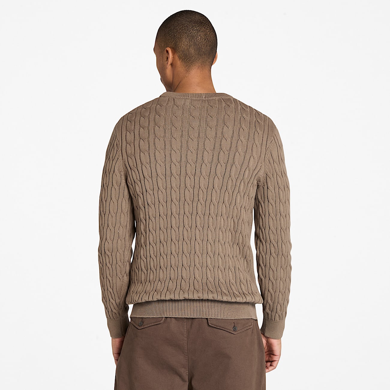 Williams River Crewneck Cableknit Jumper for Men in Brown TBL Brown ALT9