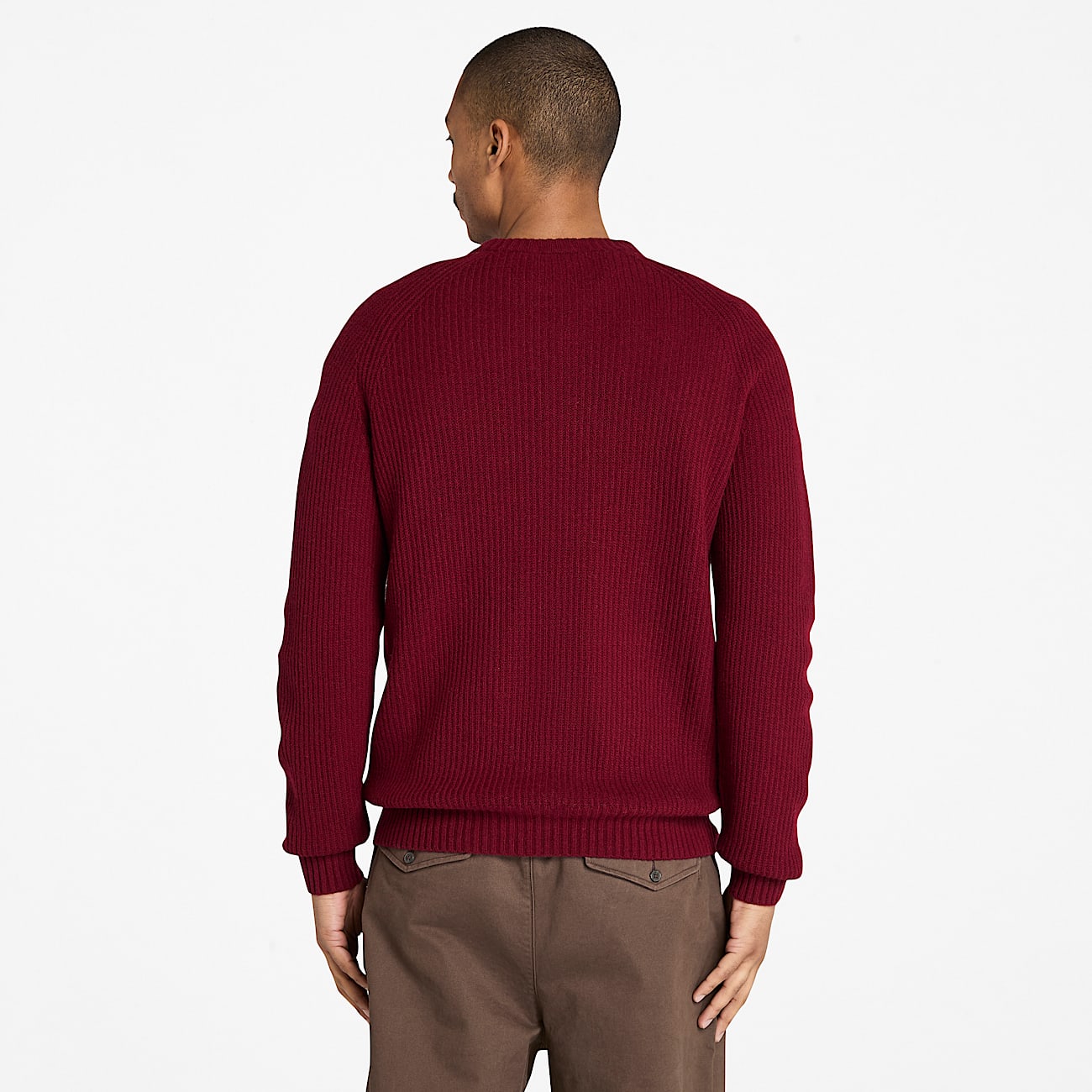 Phillips Brook Raglan Sleeve Crewneck Jumper for Men in Burgundy TBL Burgundy ALT9