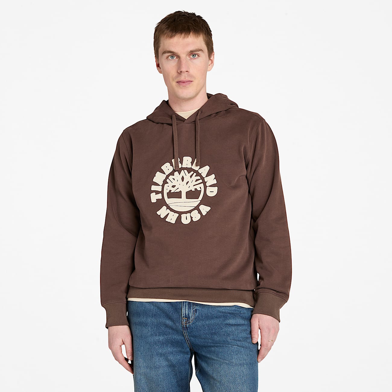 Hoodie met print voor heren in bruin - 1