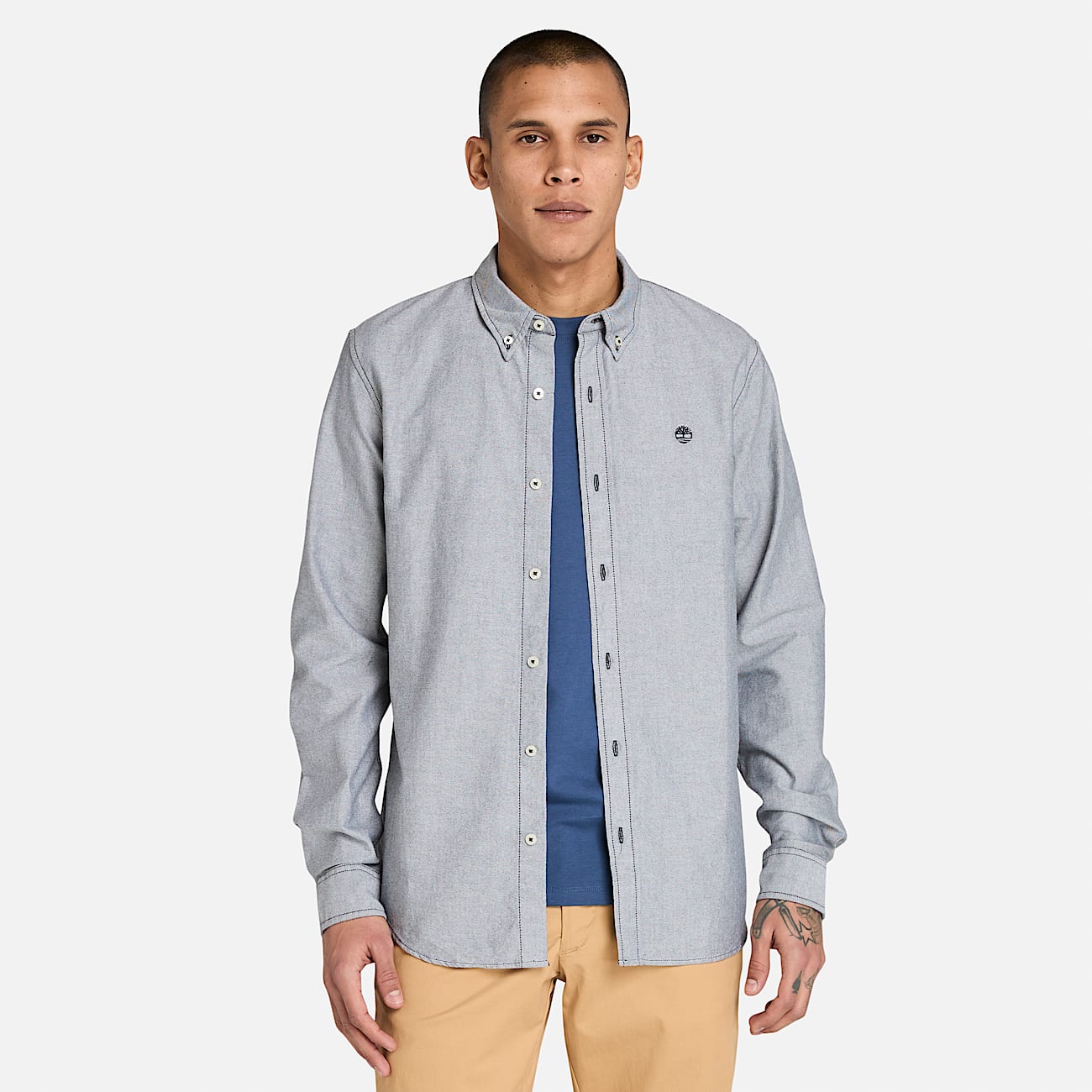 Chemise oxford pour homme en noir - 1