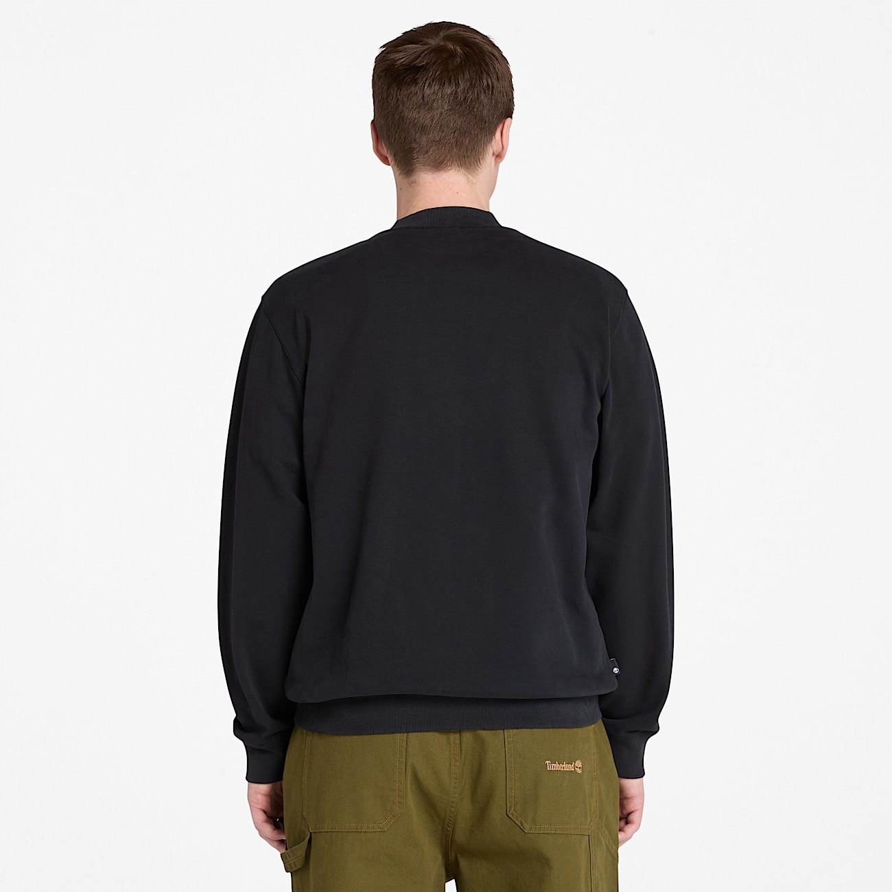 Leather Badge Sweatshirt for Men in Black TBL Black ALT9