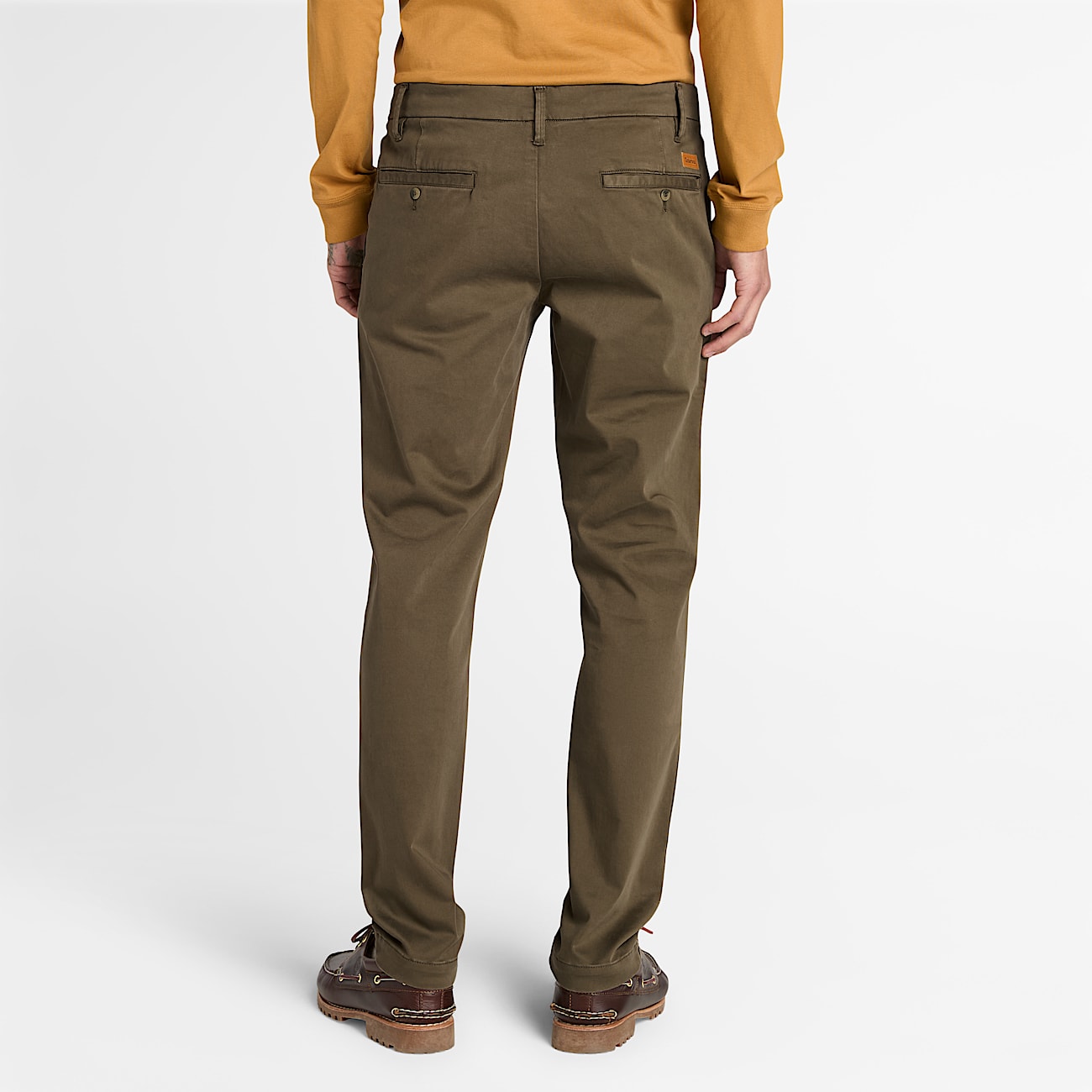 Pantalon chino teint en pièce Claremont pour homme en Vert - 4