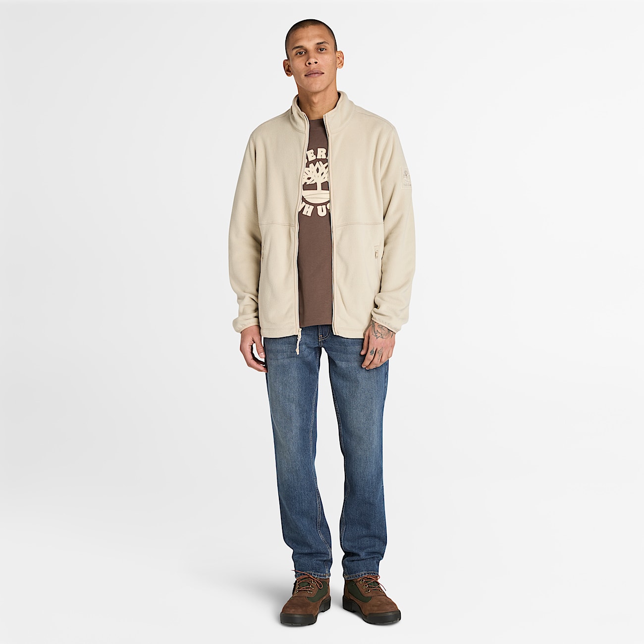 Holiday Front Graphic ShortSleeve TShirt for Men in Brown TBL Brown ALT1