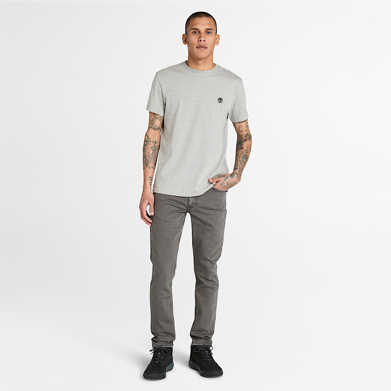 Schwarze Sandown 5-Pocket-Jeans mit Waschung für Herren in Dunkelgrau - 2
