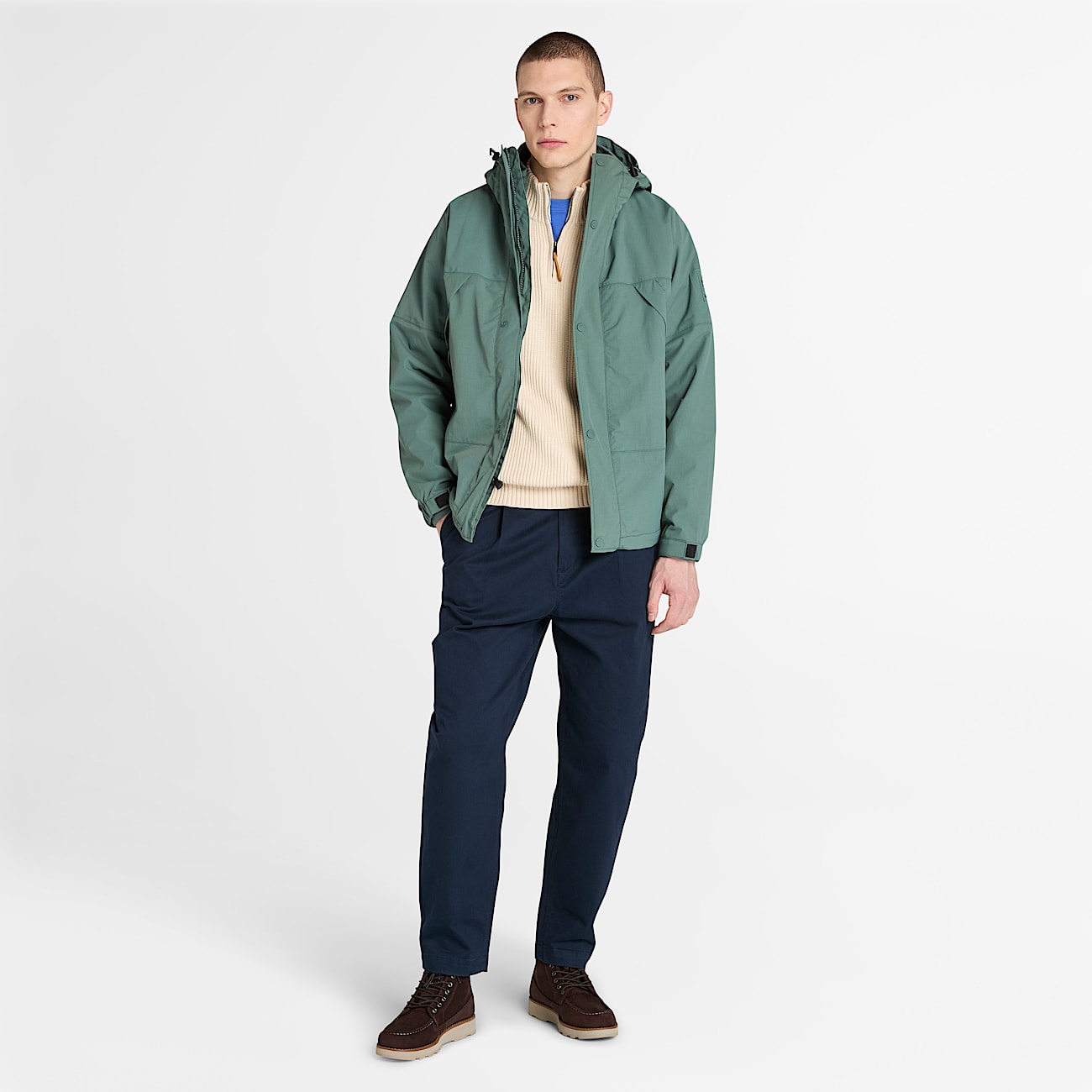 Strukturierter Williams River Pullover mit 1/4-Reißverschluss für Herren in Beige - 2