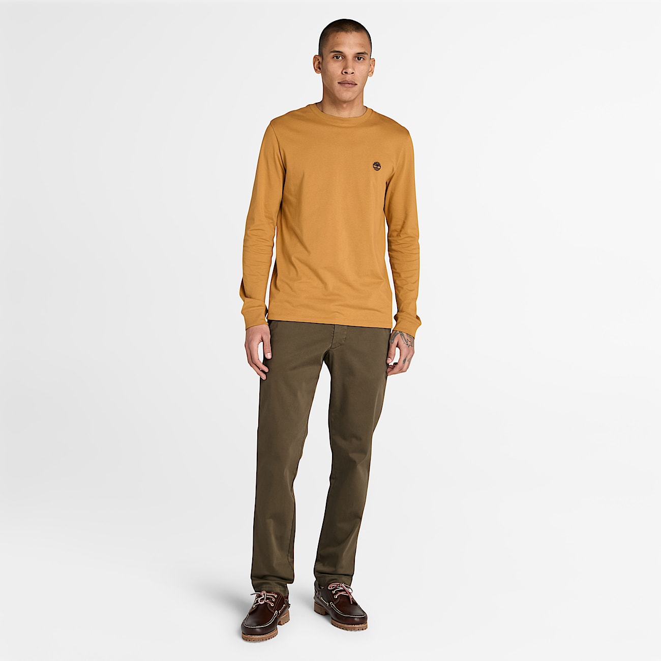 Pantalon chino teint en pièce Claremont pour homme en Vert - 2