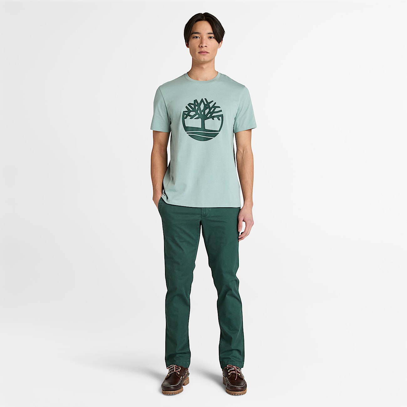 Topsfield Twill Slim Chino Trouser for Men in Dark Green - 2