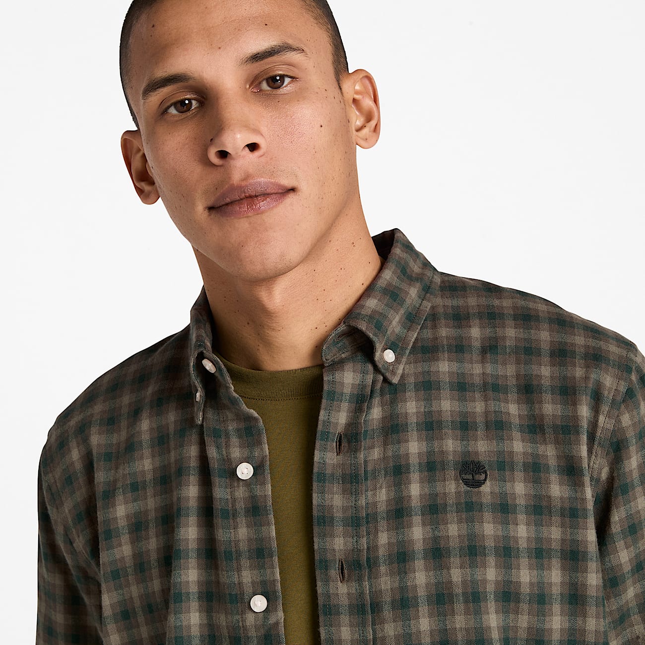 Solucell Air Gingham Shirt for Men in Dark Green TBL Green ALT2
