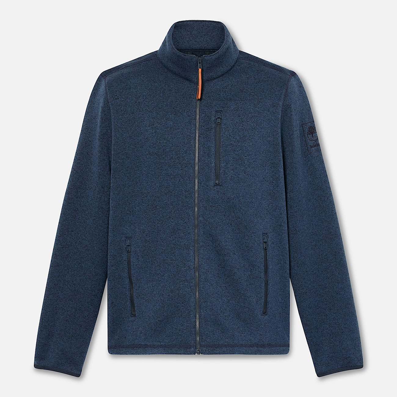 Melierte Fleecejacke für Herren in Dunkelblau - 6