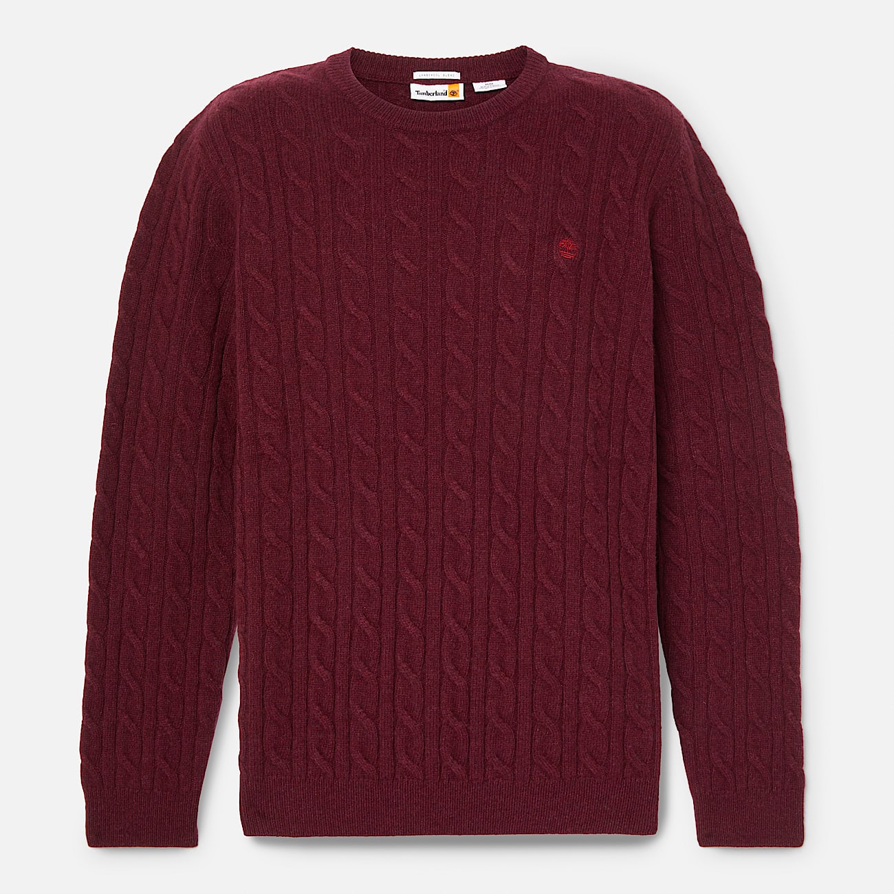 Phillips Brook Crewneck Cableknit Jumper for Men in Burgundy TBL Burgundy ALT10