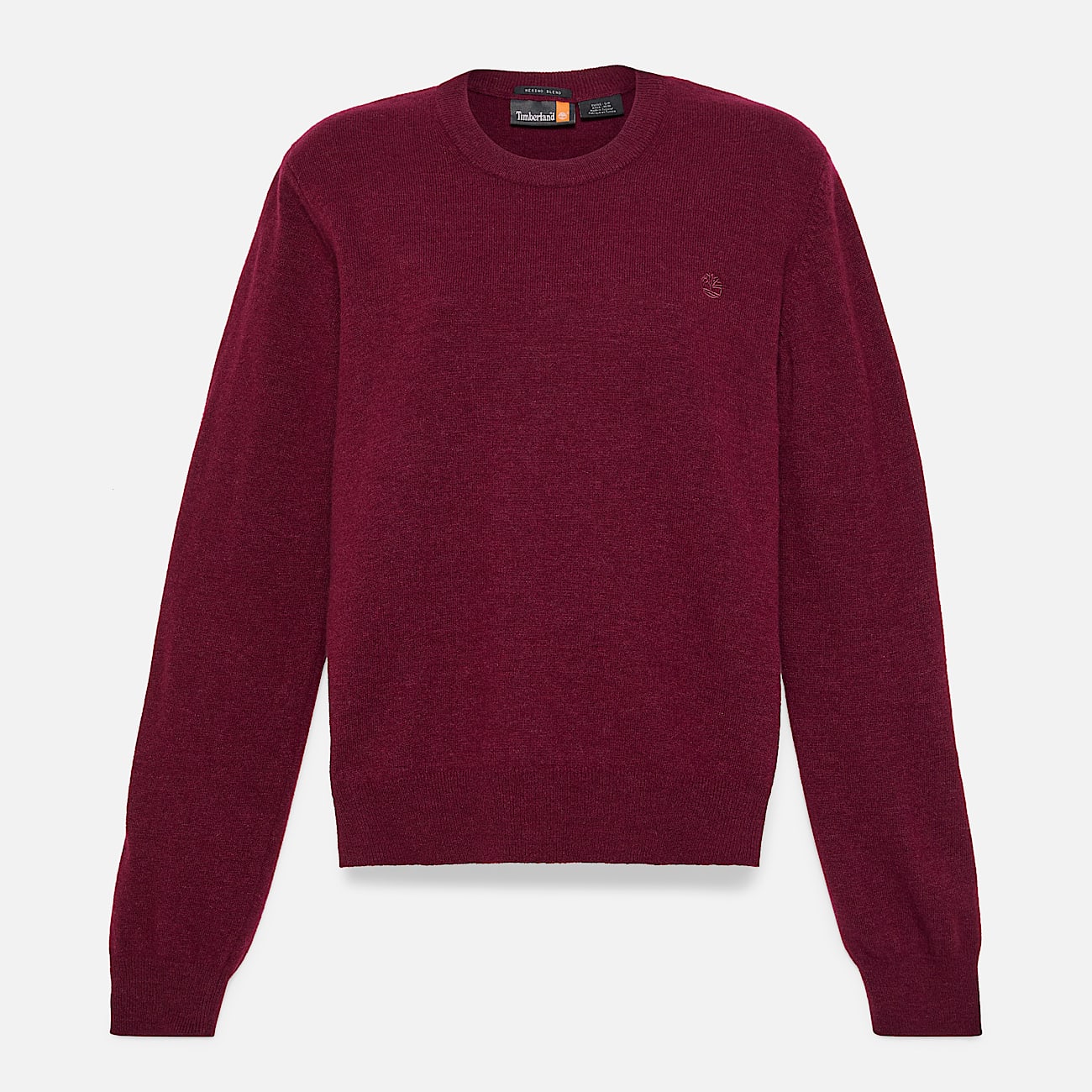 Pull à col rond Merino pour femme en bordeaux - 5