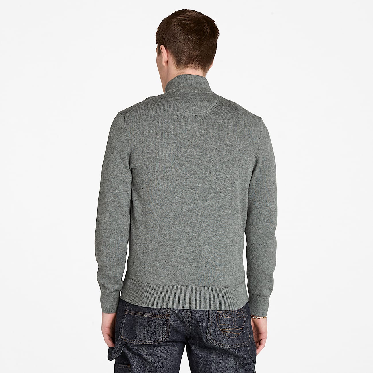 Williams River Baumwollpullover mit durchgehendem Reißverschluss für Herren in Grau - 4