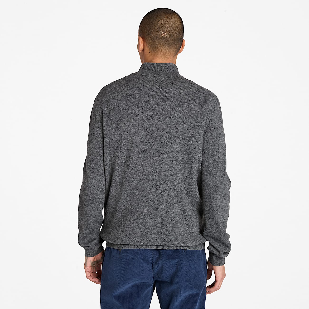 Cohas Brook Trui van merinowol met kwartrits voor heren in Grijs TBL grijs ALT9