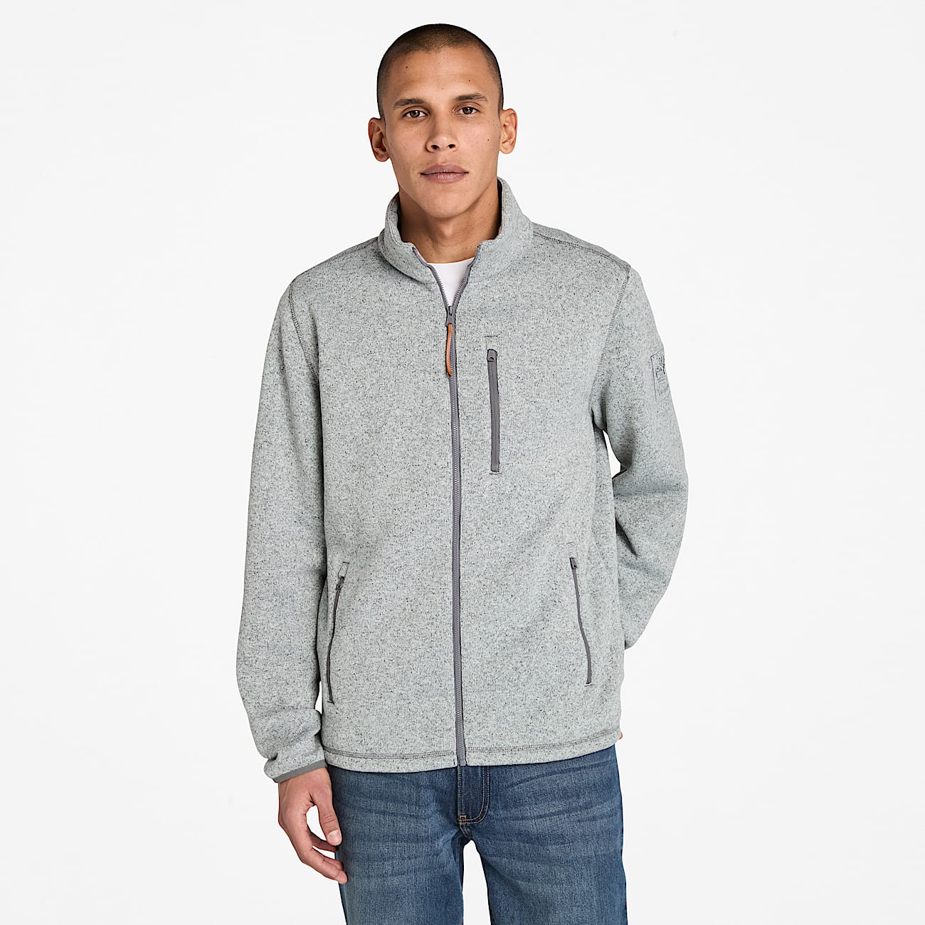 Melange Fleece Jacket for Men in Dark Grey