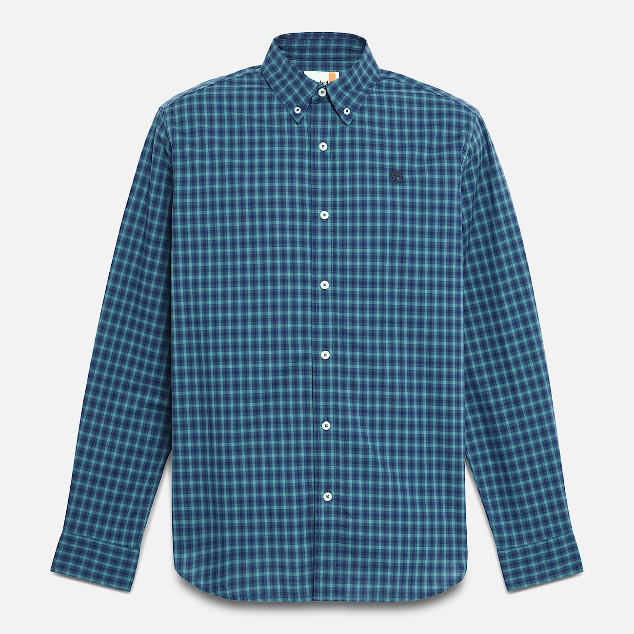 Stretch Poplin Gingham Shirt for Men in Dark Blue TBL Blue ALT10