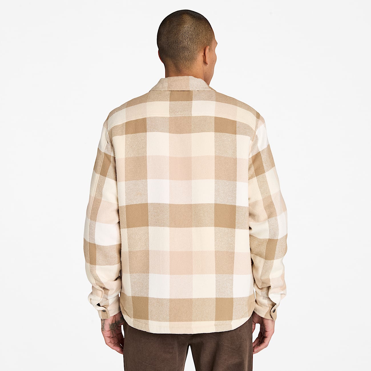High Pile Lined Overshirt for Men in Beige TBL Beige ALT9