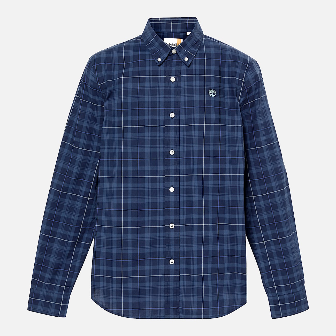 Stretch Poplin Check Shirt for Men in Dark Blue TBL Blue ALT10