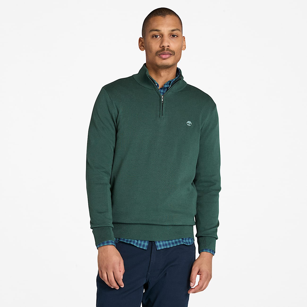 Williams River QuarterZip Jumper for Men in Dark Green TBL Green HERO