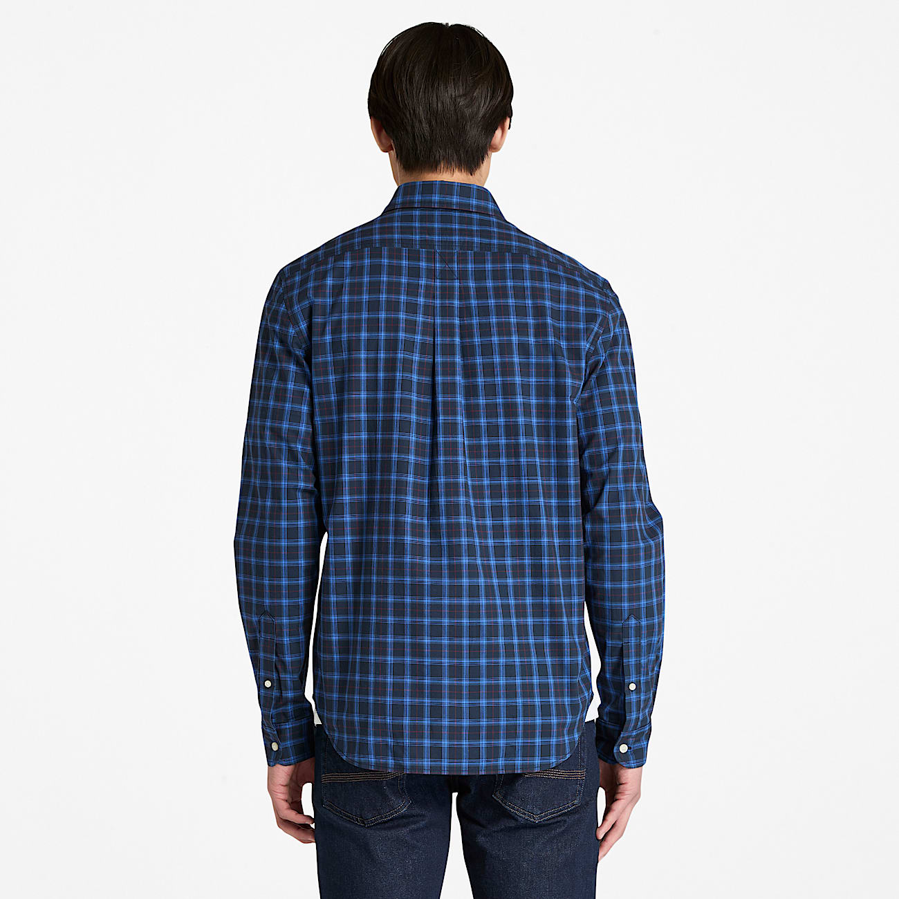 Chemise  carreaux en popeline pour homme en bleu fonc TBL bleu ALT9