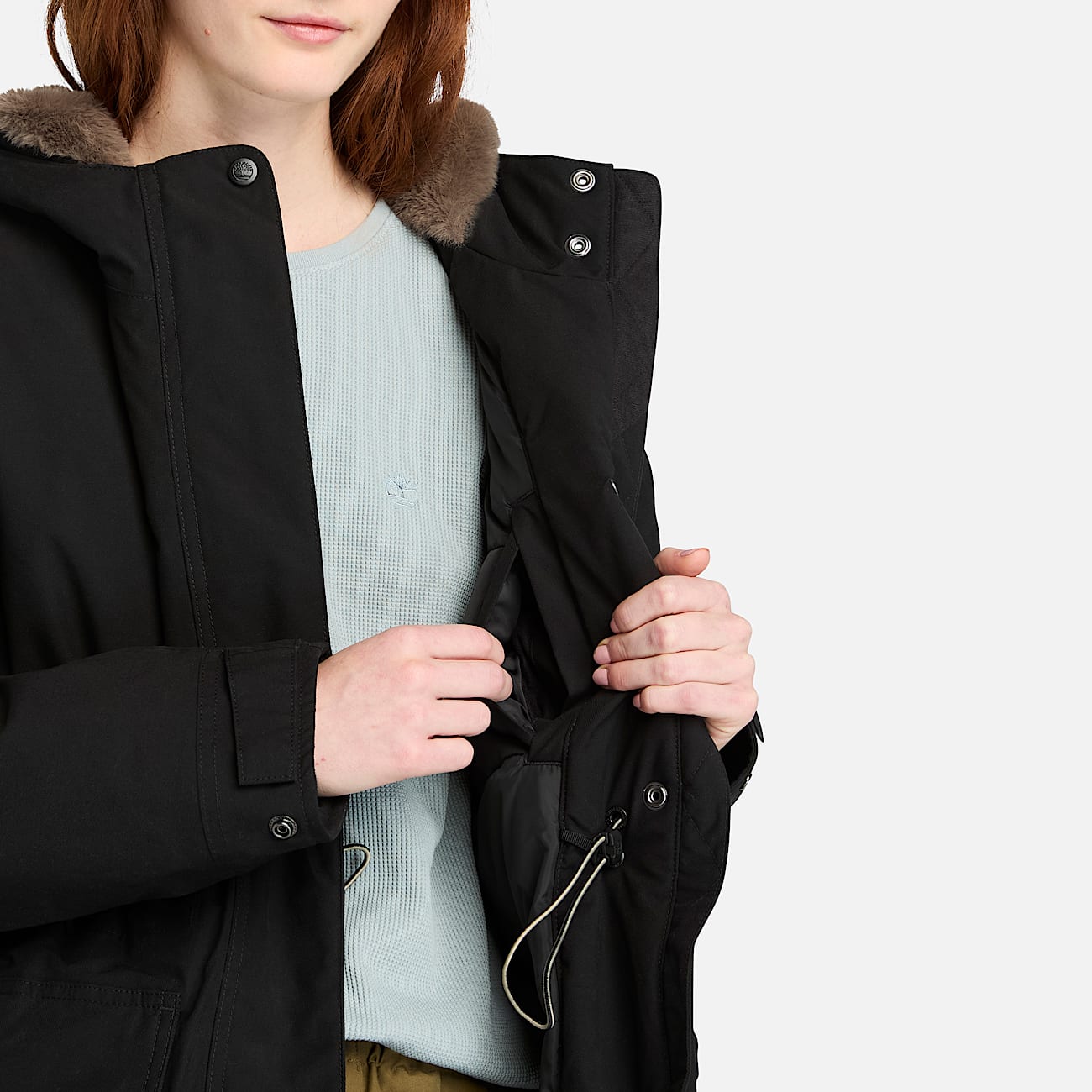 Timberland Waterproof Parka for Women in Black TBL Black ALT2