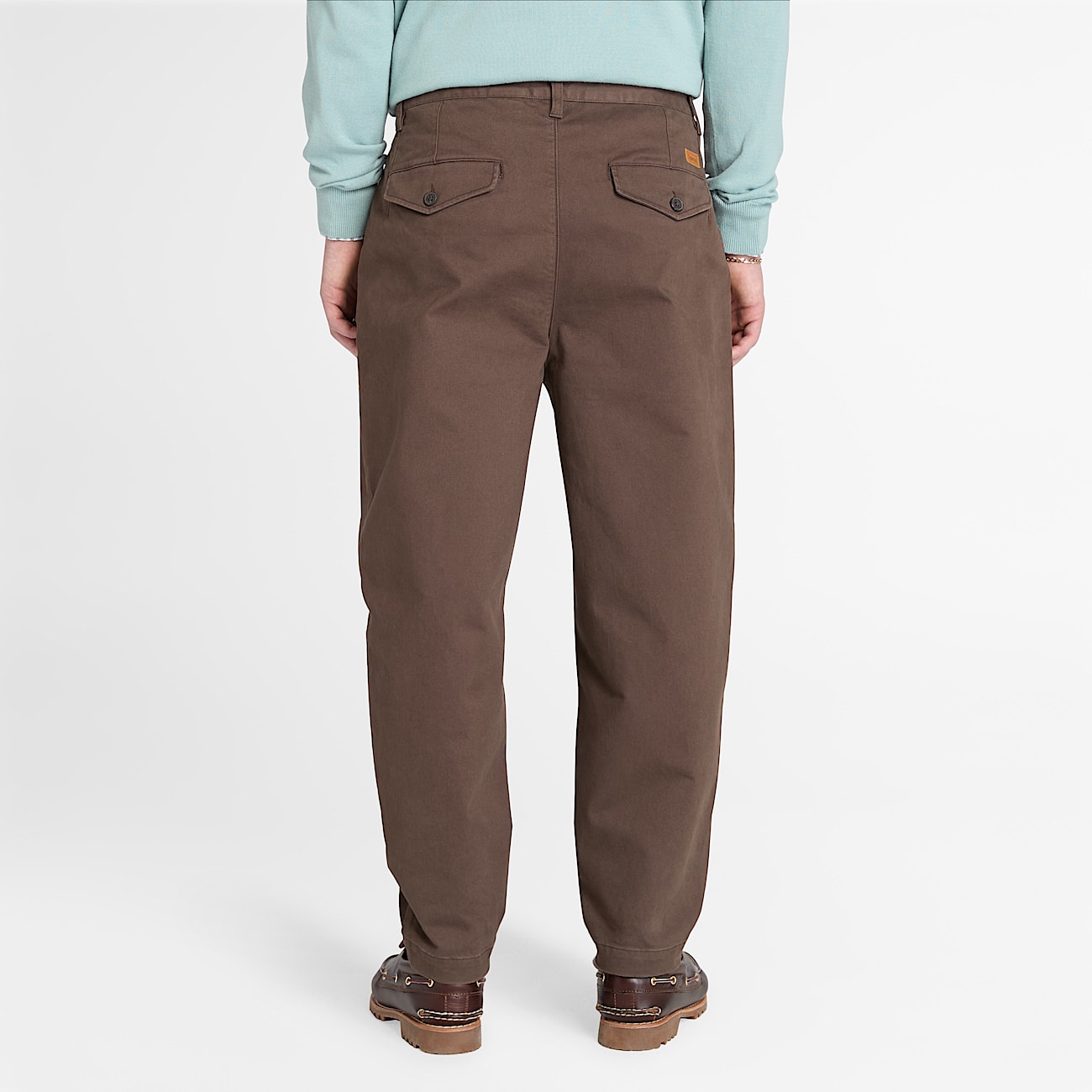 Claremont Washed Peached Twill Pleated Trousers for Men in Brown TBL Brown ALT9