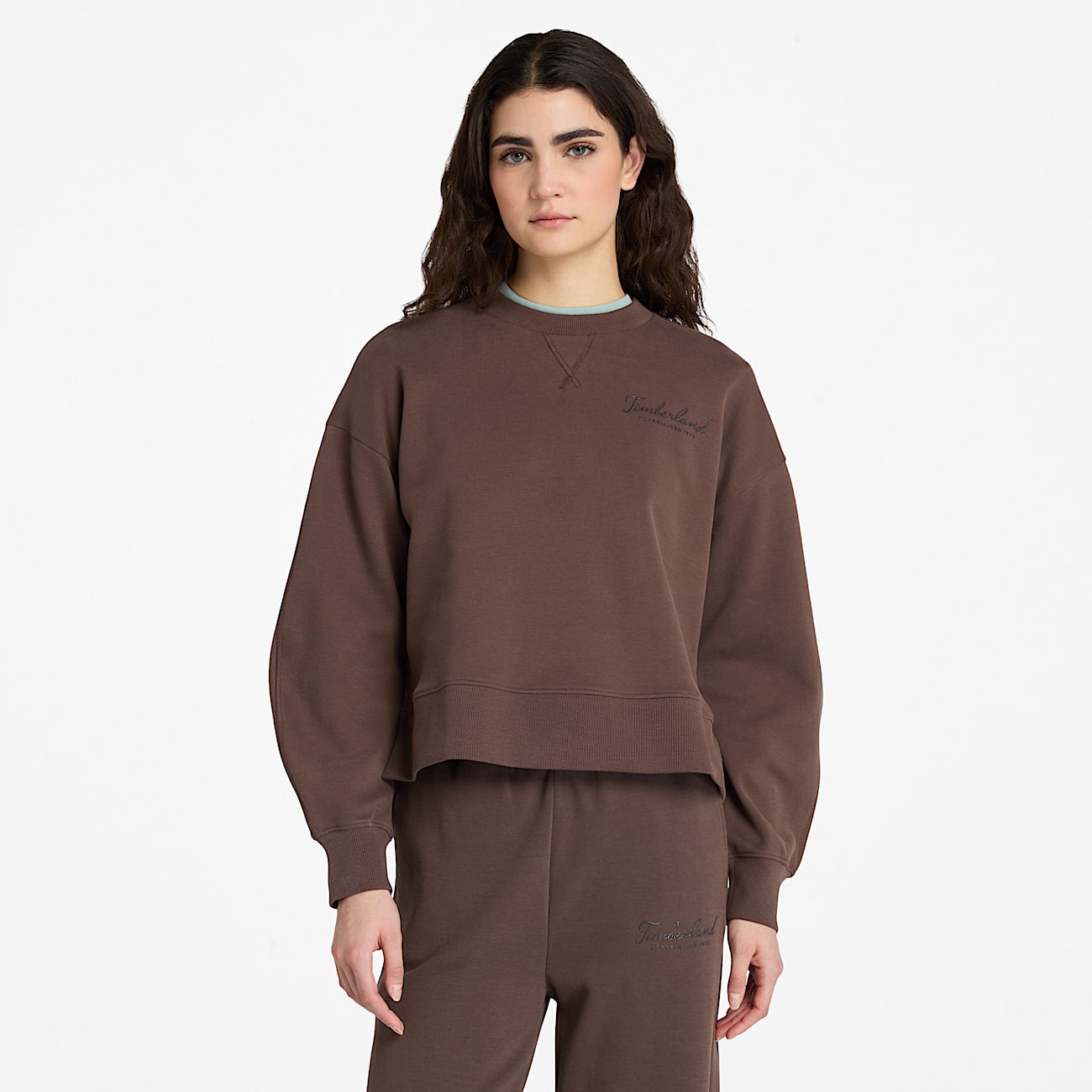Lush Comfort Crewneck Sweatshirt for Women in Brown TBL Brown HERO