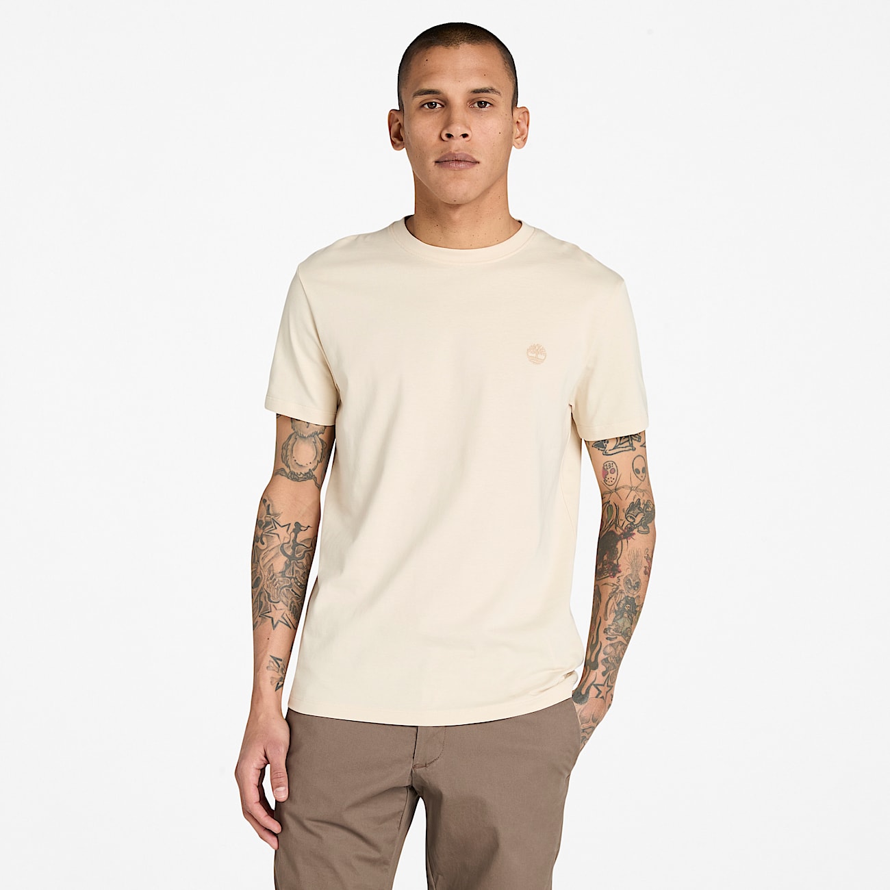 Dunstan River ShortSleeve TShirt for Men in Beige TBL Beige HERO