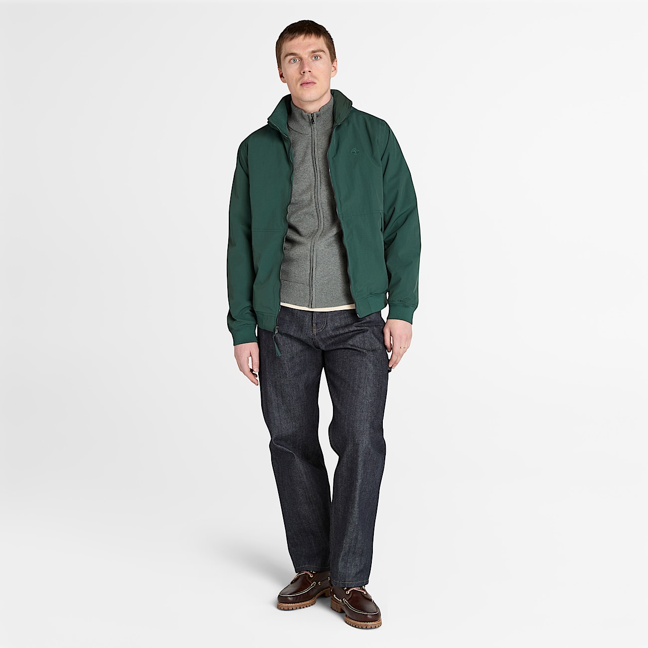 Williams River Baumwollpullover mit durchgehendem Reißverschluss für Herren in Grau - 2