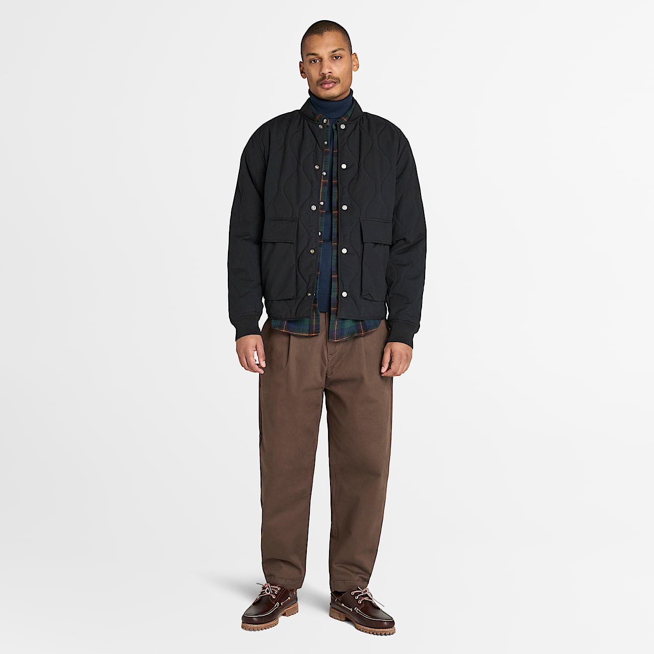 Checked Flannel Shirt for Men in Dark Green - 2
