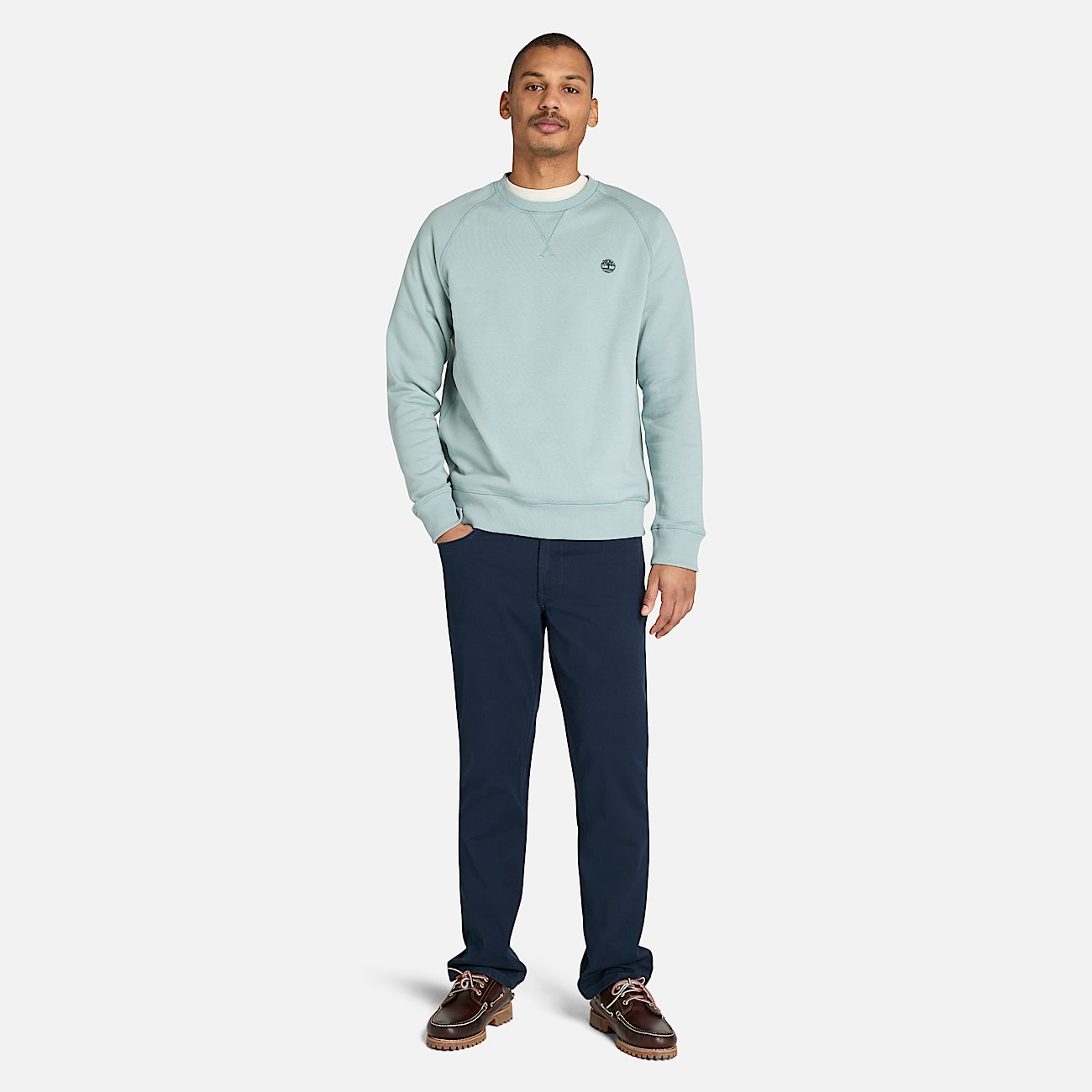 Exeter River Brushed Back Crewneck Sweatshirt for Men in Grey TBL Grey ALT1