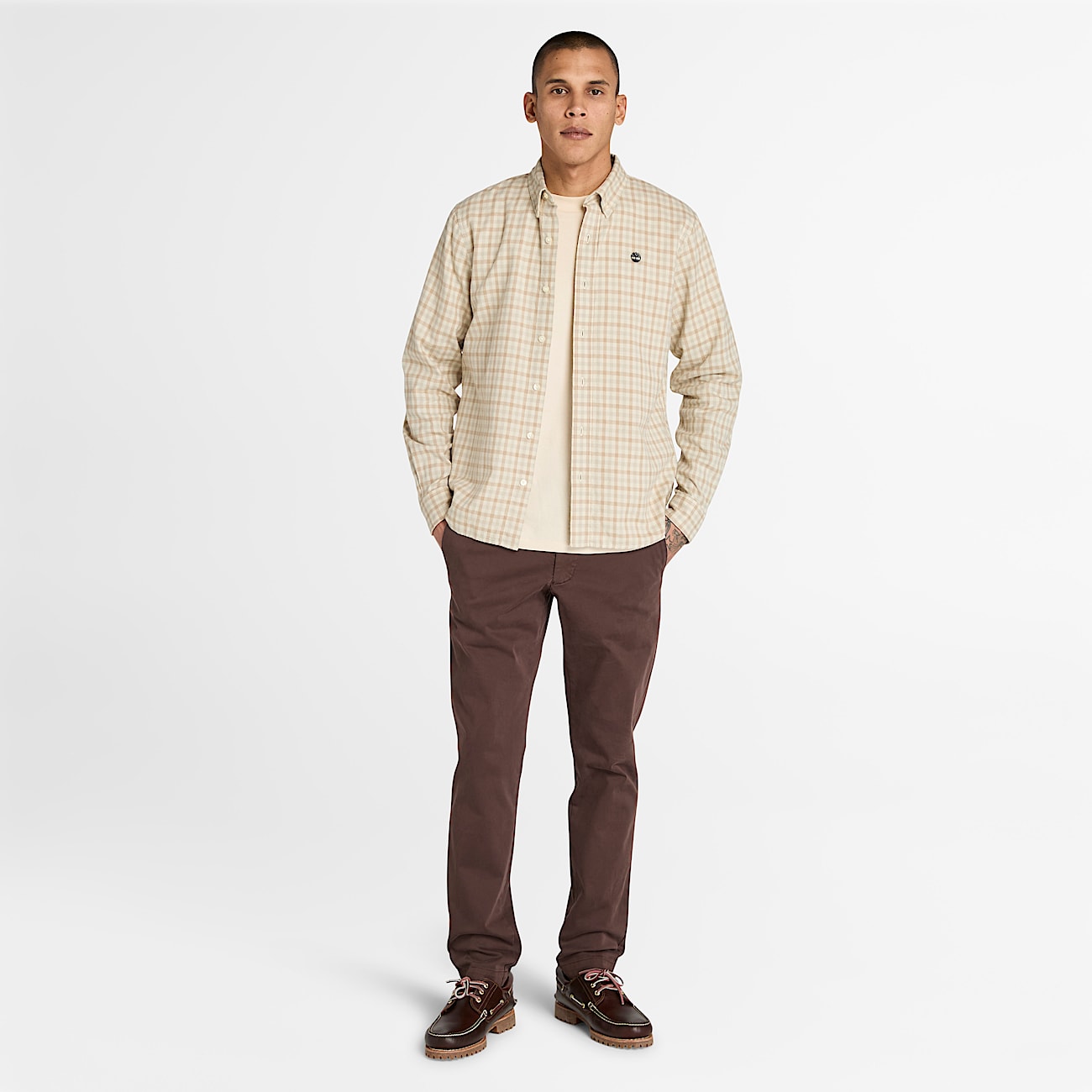 Claremont Garment Dyed Chino Trouser for Men in Brown TBL Brown ALT1